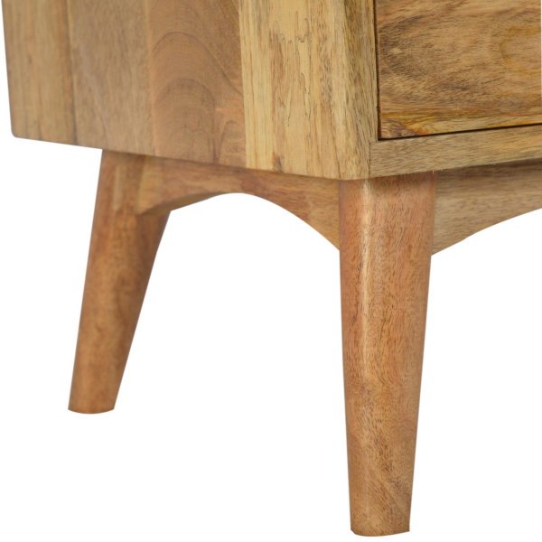 Solid Mango Wood Oak Finished 5 Drawer Tower Chest Cabinet - Image 8