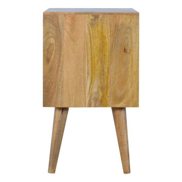 Solid Mango Wood Oak Finished 2 Drawer Hand Painted Grey and White Cabinet - Image 8