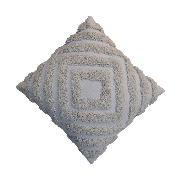 Solid Mango Wood Set of 2 Grey Diamond Cushions - Image 4