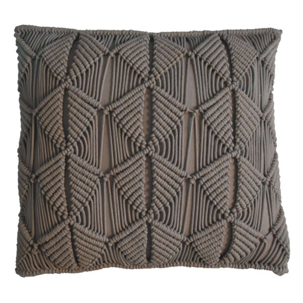 Solid Mango Wood Esmi Cushion Set of 2 - Grey - Image 4