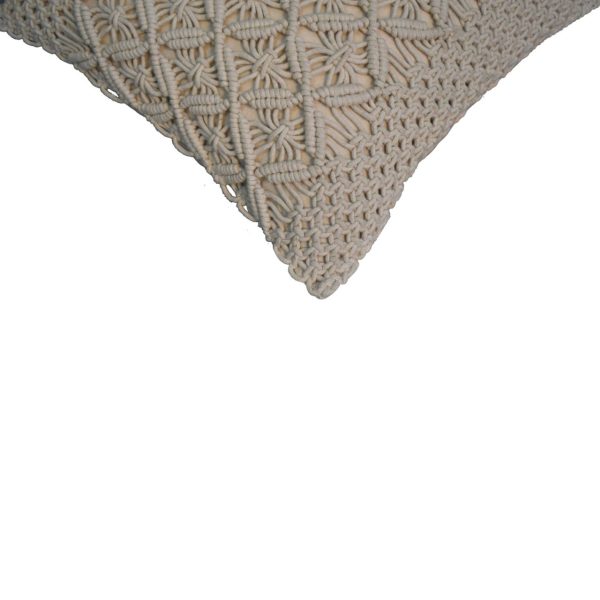 Solid Mango Wood Set of 2 Cream Lira Cushions - Image 4