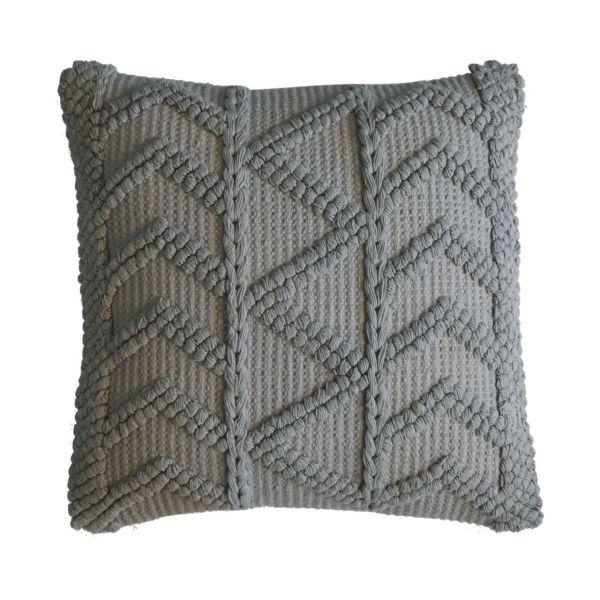 Solid Mango Wood Set of 2 Grey Alda Cushions - Image 3