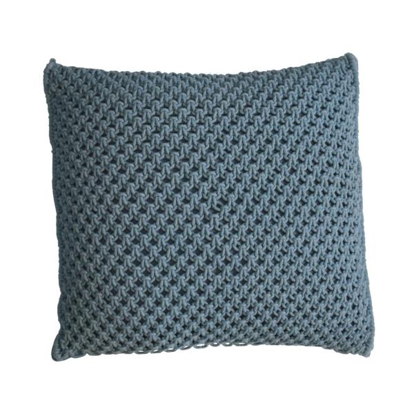 Solid Mango Wood Set of 2 Blue Myra Cushions - Image 2