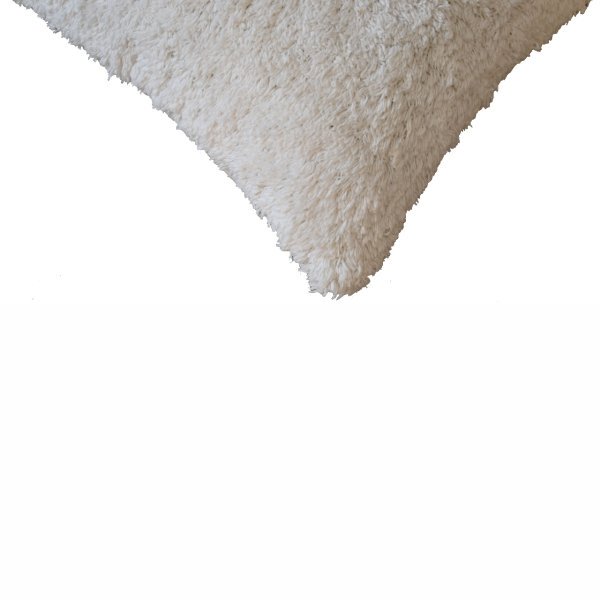 Solid Mango Wood Set of 2 Cream Fluffy Cushions - Image 5