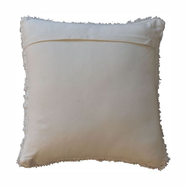 Solid Mango Wood Set of 2 Cream Fluffy Cushions - Image 7