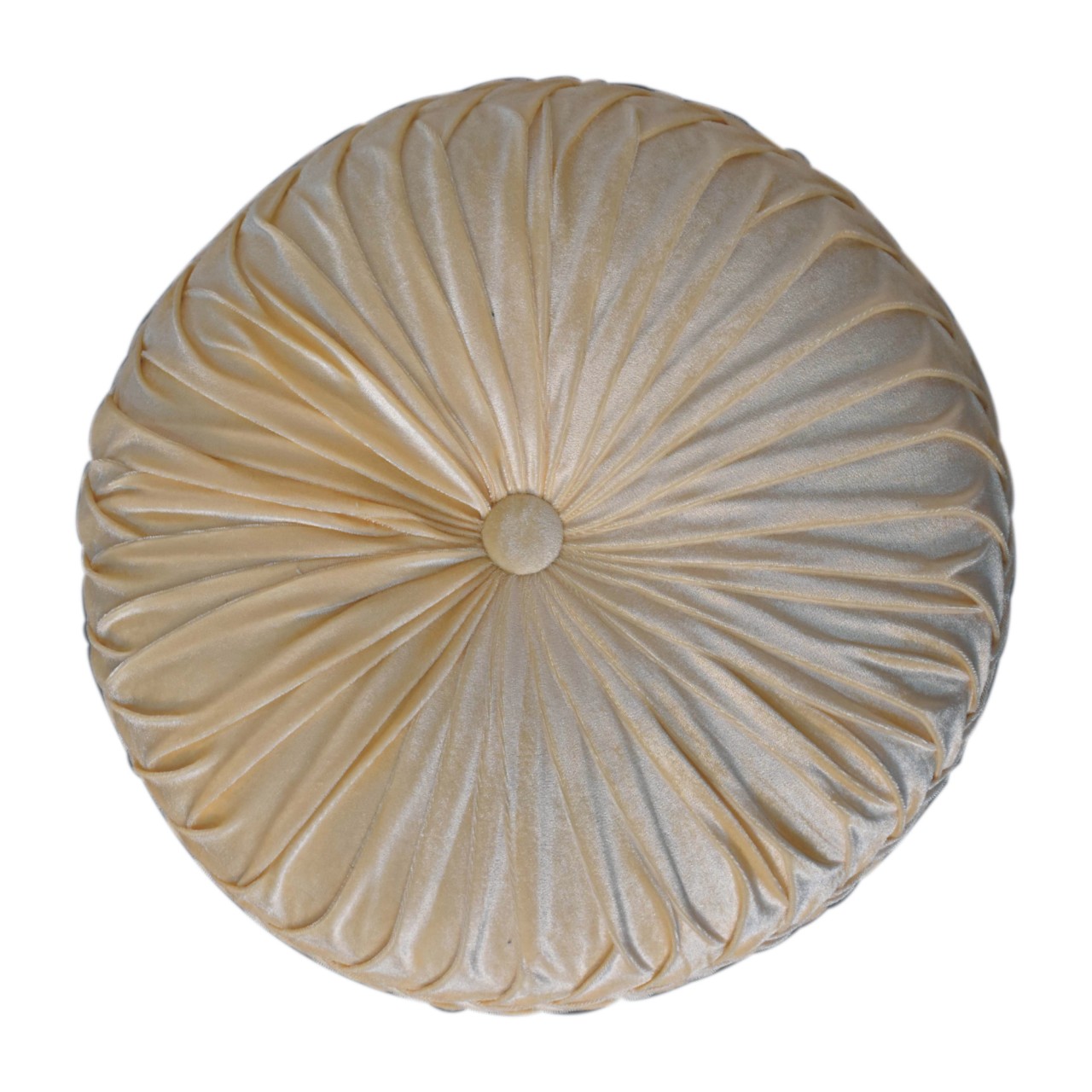 Solid Mango Wood White Pleated Velvet Hart Pouffe - Image 7