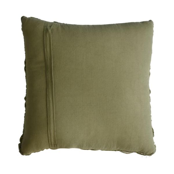 Solid Mango Wood Set of 2 Green Cotton Maura Filled Cushions - Image 7