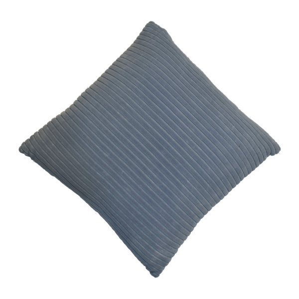 Solid Mango Wood Set of 2 Ribbed Grey Cushions - Image 4