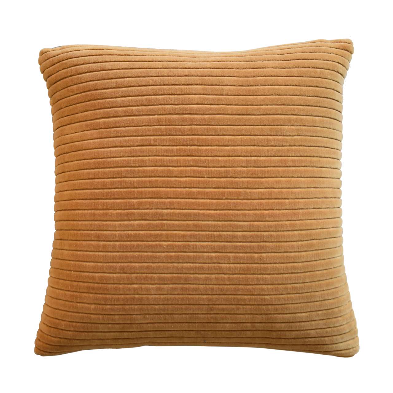 Solid Mango Wood Ribbed Mustard Cushion Set of 2 - Image 3