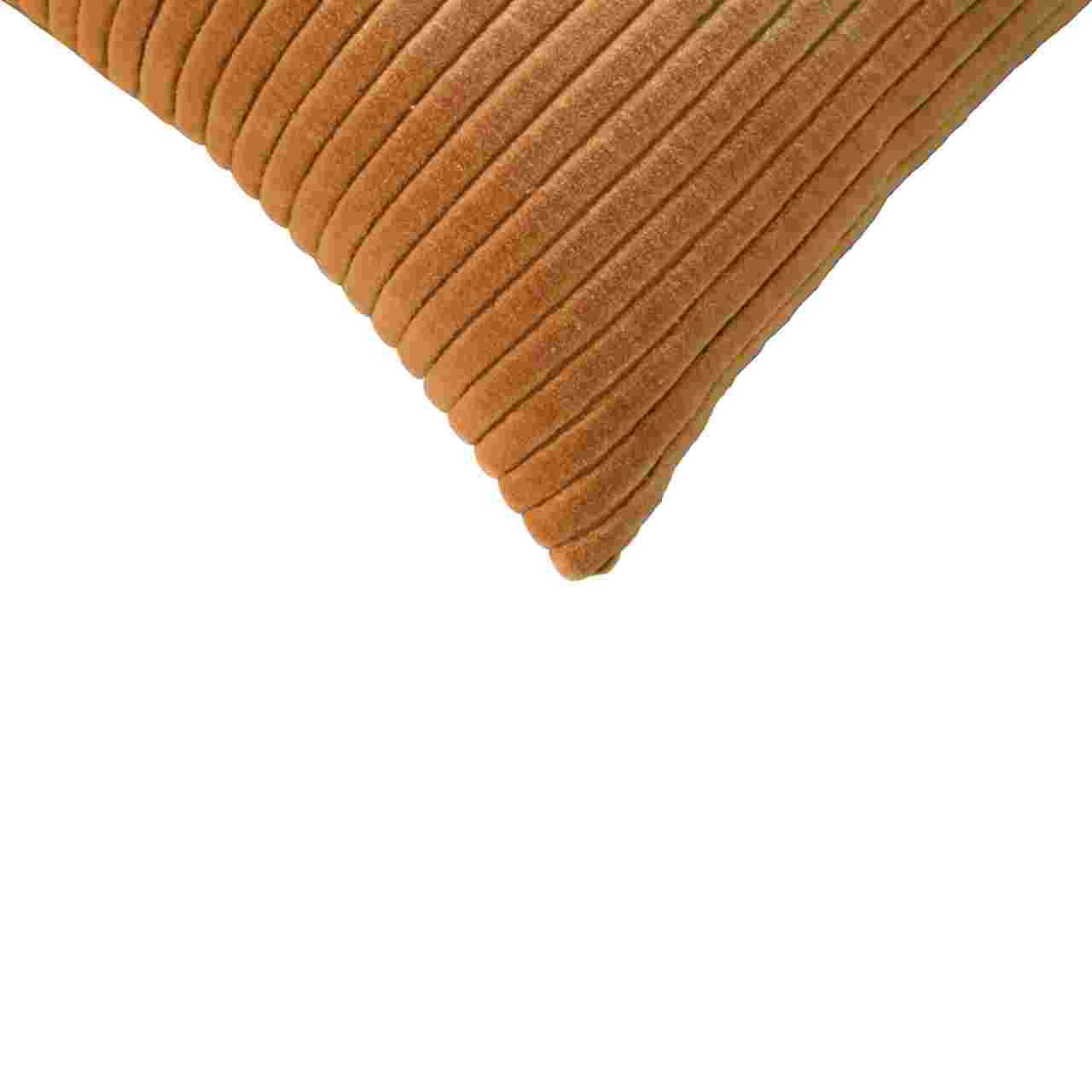 Solid Mango Wood Ribbed Mustard Cushion Set of 2 - Image 5