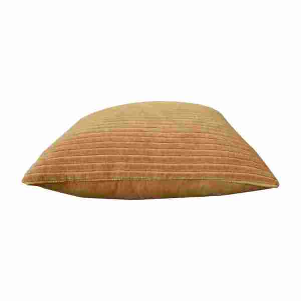Solid Mango Wood Ribbed Mustard Cushion Set of 2 - Image 6