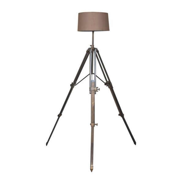 Solid Mango Wood Chrome Tripod Lamp - Image 4