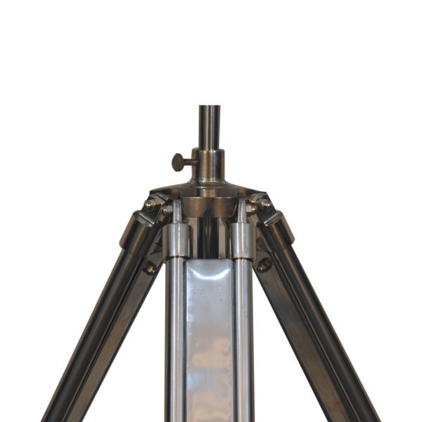 Solid Mango Wood Chrome Tripod Lamp - Image 5