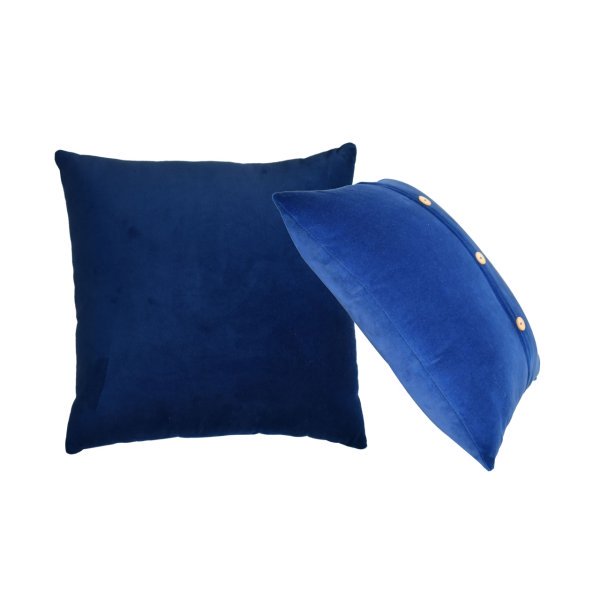 Solid Mango Wood Quinn Cushion Set of 2 - Royal Blue