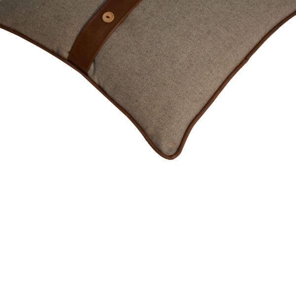 Solid Mango Wood Quin Leather Sand Cushion Set of 2 - Image 4