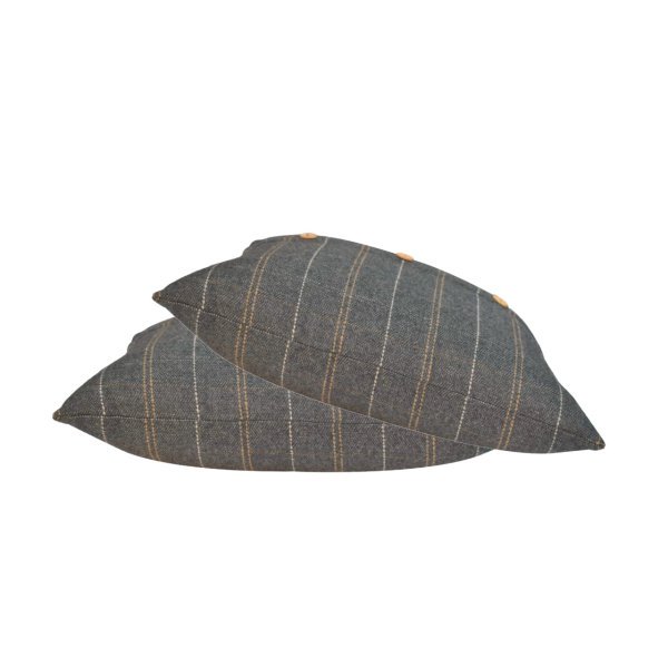 Solid Mango Wood 2 Quinn Pewter Cushions - Image 2