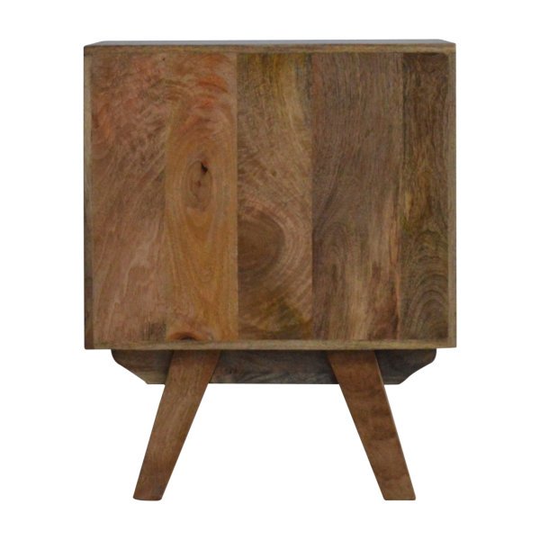 Solid Mango Wood Oak Finished 2 Drawers Two Tone Hand Painted Bedside - Image 9