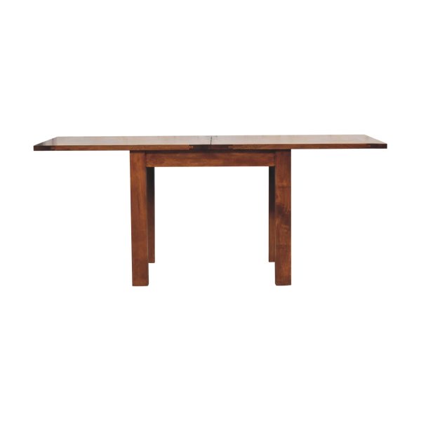 Solid Mango Wood Chestnut Finished Small Extendable Butterfly Dining Table - Image 5
