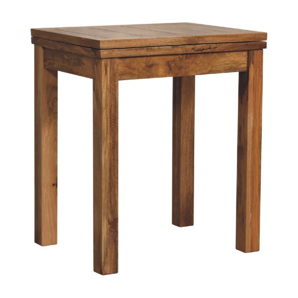 Solid Mango Wood Chestnut Finished Small Extending Dining Table - Image 2