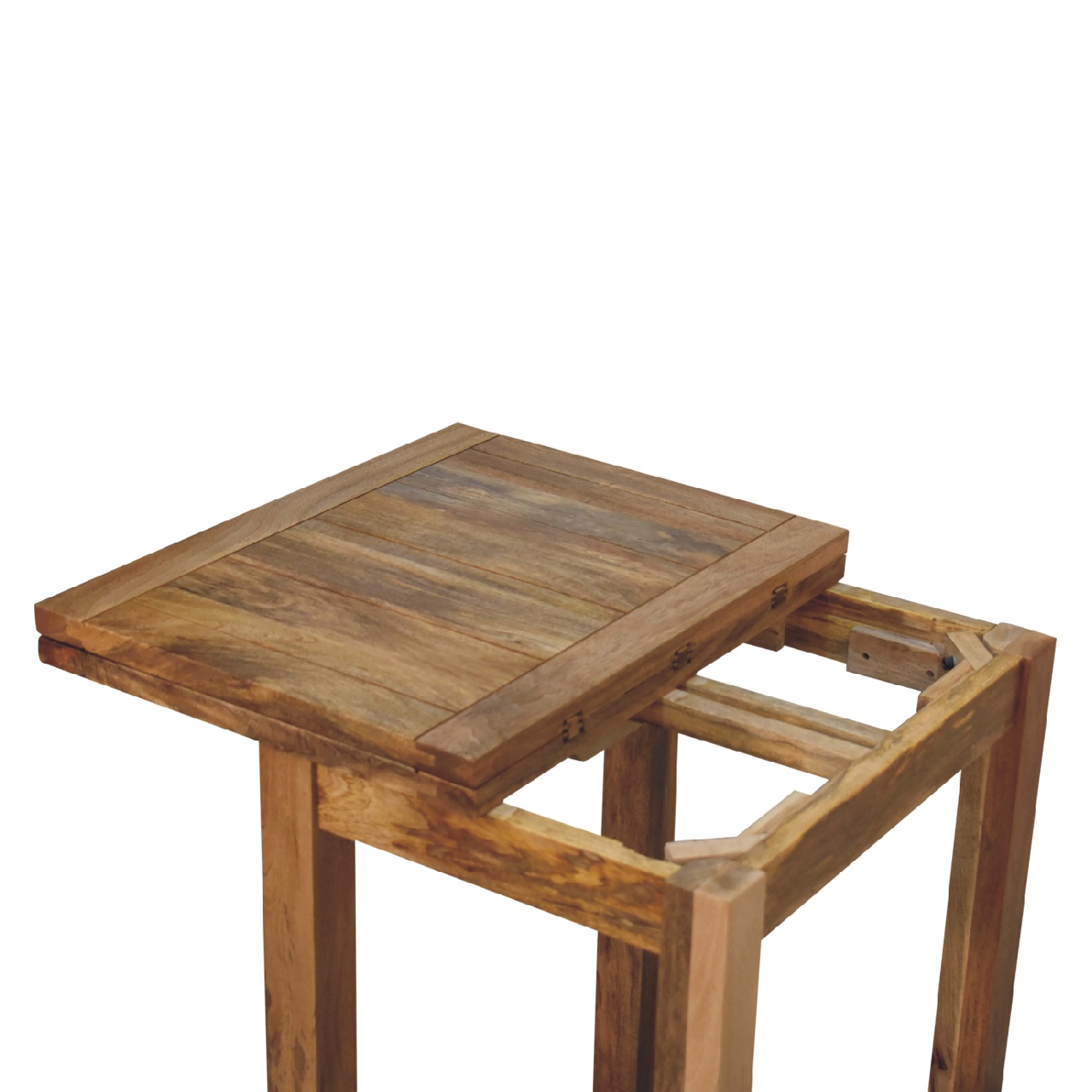 Solid Mango Wood Chestnut Finished Small Extending Dining Table - Image 4