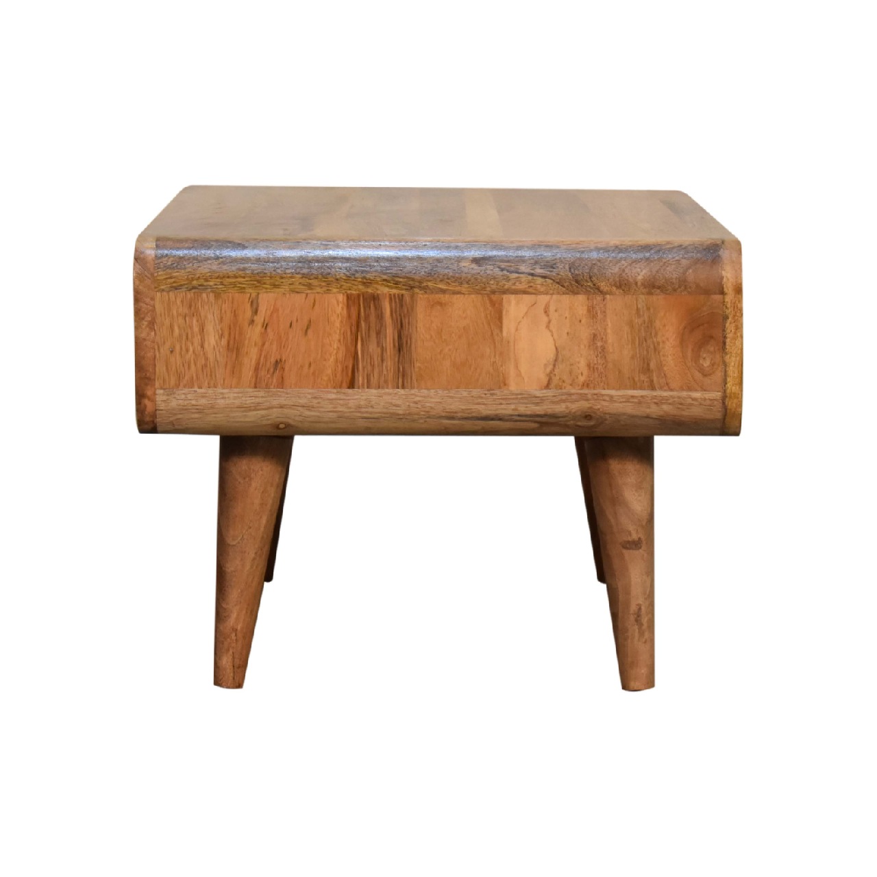 Solid Mango Wood Oak Finished Open Media Unit - Image 8