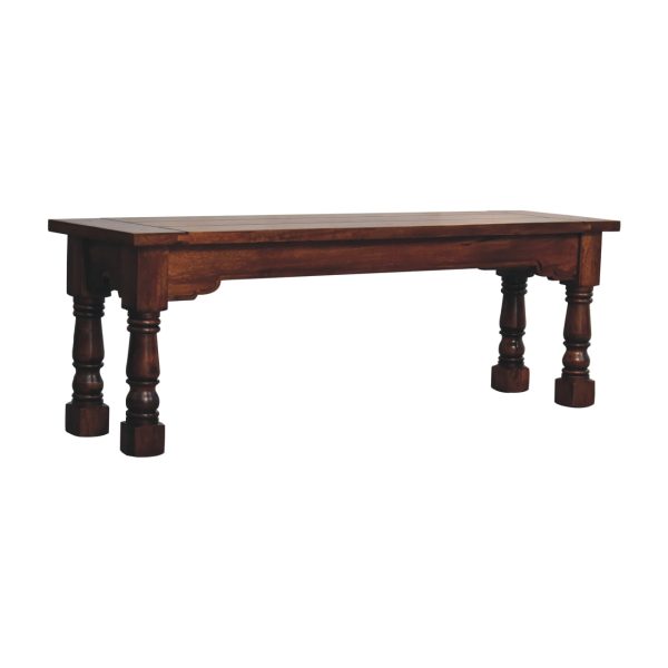 Solid Mango Wood Chestnut Finished Granary Royale Bench - Image 3