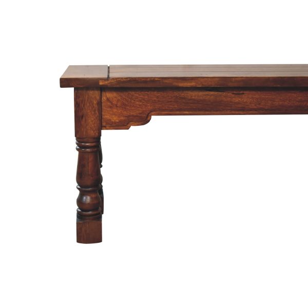 Solid Mango Wood Chestnut Finished Granary Royale Bench - Image 4