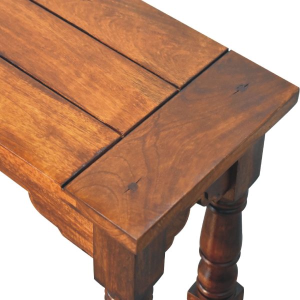 Solid Mango Wood Chestnut Finished Granary Royale Bench - Image 6