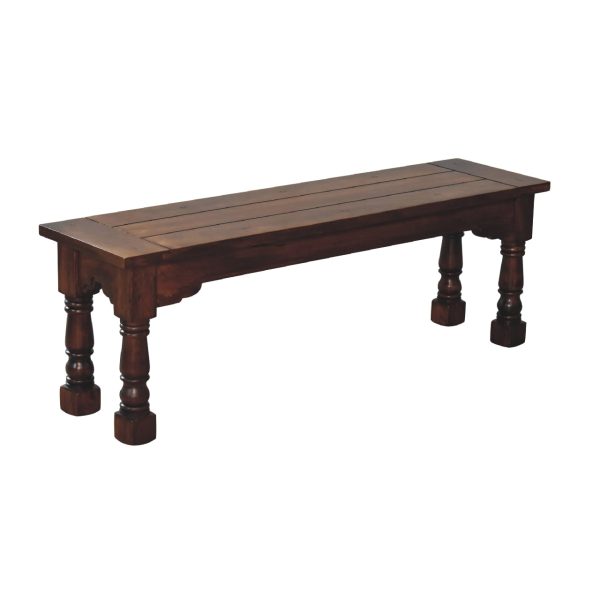 Solid Mango Wood Chestnut Finished Granary Royale Bench - Image 8