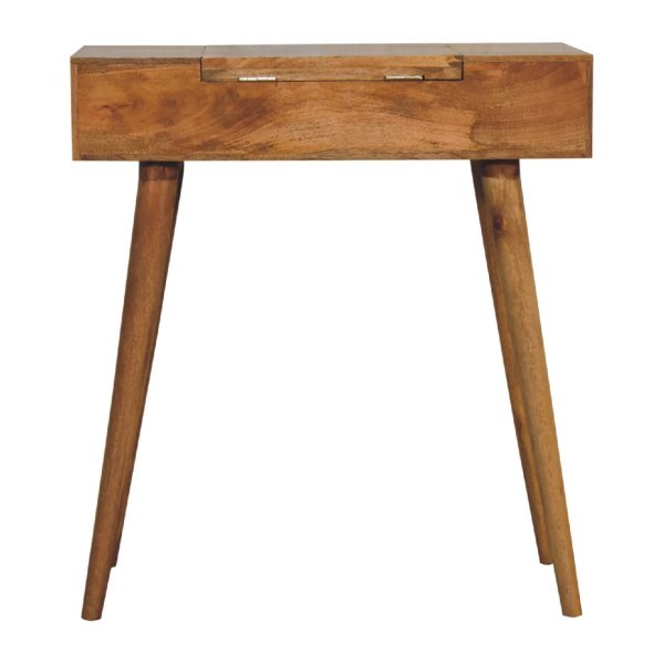Solid Mango Wood Oak Finished Mini Dressing Table - Image 9