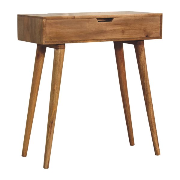 Solid Mango Wood Oak Finished Mini Dressing Table - Image 2