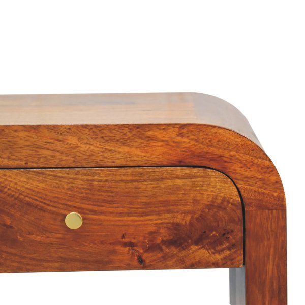 Solid Mango Wood Chestnut Finished 2 Drawer Darcy Media Unit - Image 4