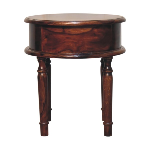 Solid Mango Wood Honey Finished 1 Drawer Turned Leg Bedside - Image 8