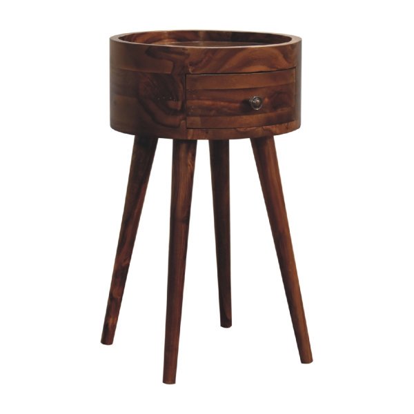 Solid Mango Wood Honey Caramel 1 Door Alina Bedside - Image 3