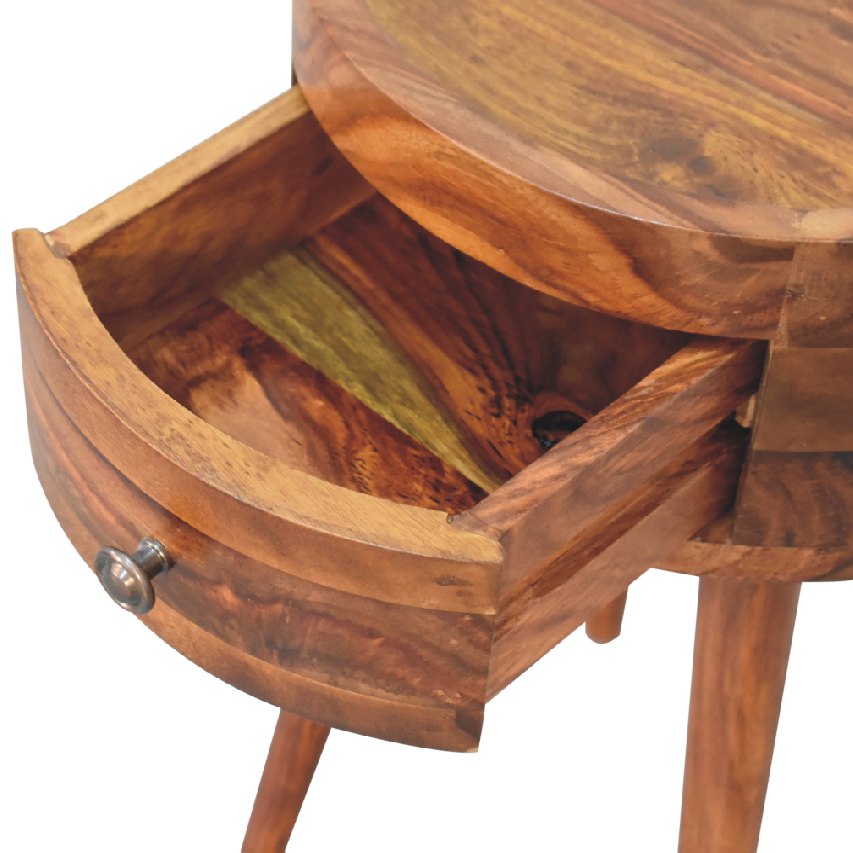 Solid Mango Wood Honey Caramel 1 Door Alina Bedside - Image 7