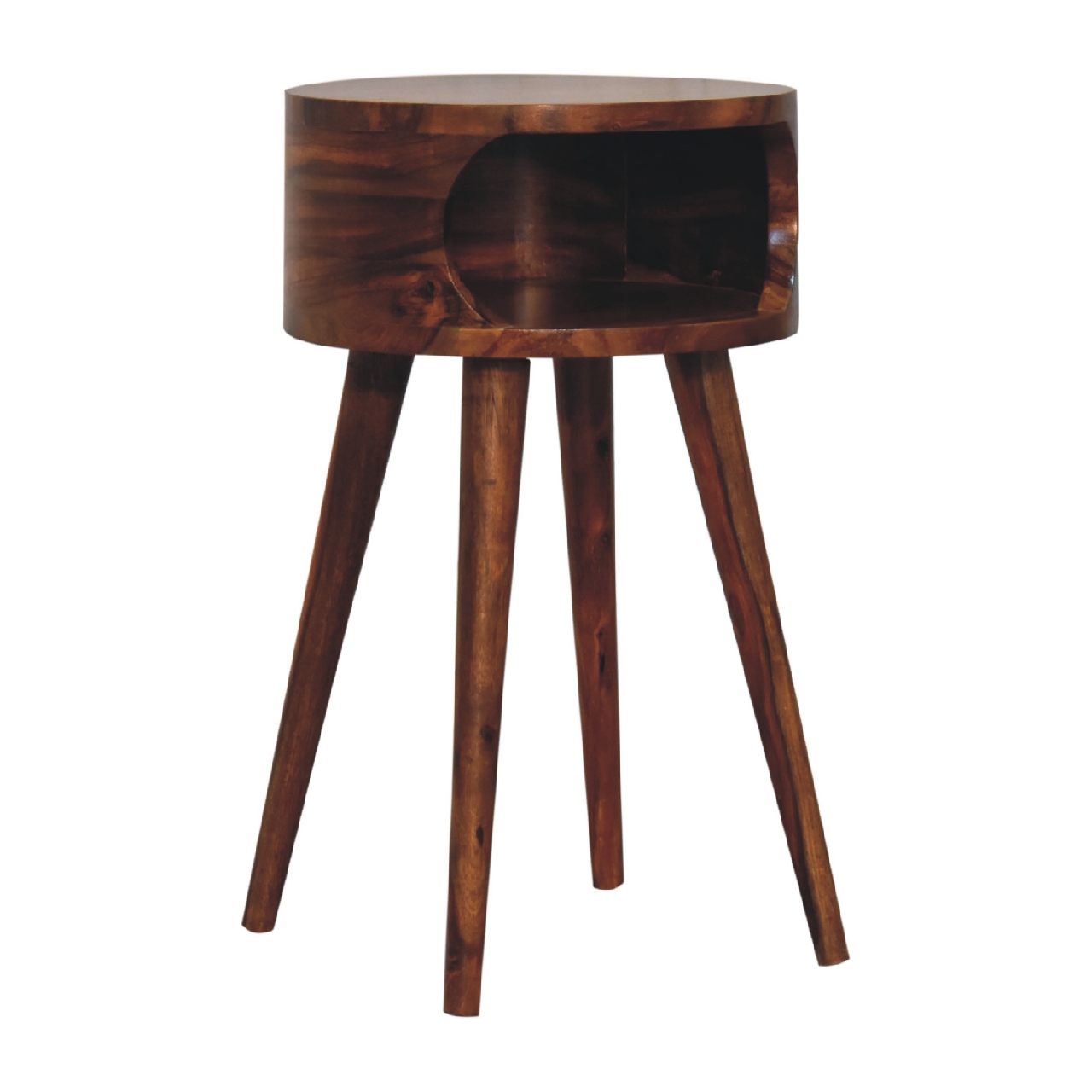 Solid Mango Wood Honey Caramel Apina Open Slot Bedside - Image 2