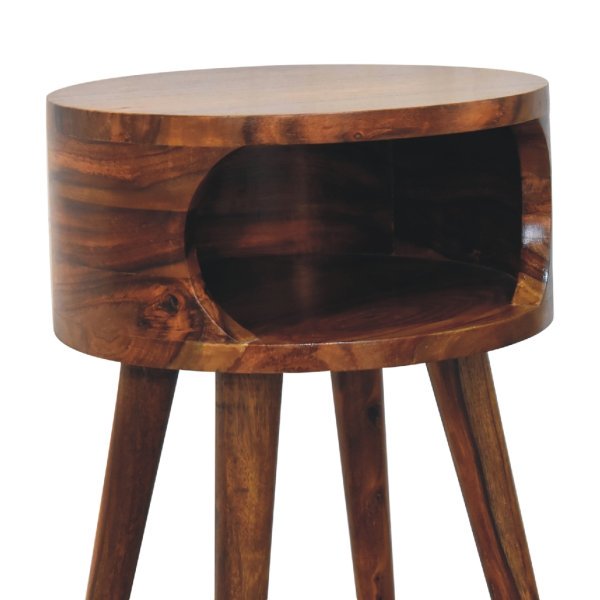 Solid Mango Wood Honey Caramel Apina Open Slot Bedside - Image 4