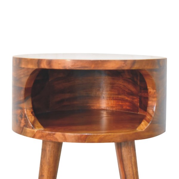 Solid Mango Wood Honey Caramel Apina Open Slot Bedside - Image 5