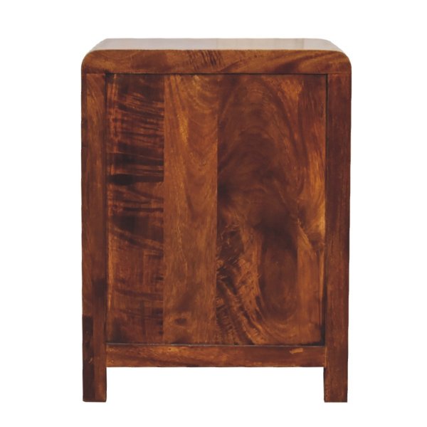 Solid Mango Wood Chestnut Finished 3 Drawer Aspen Bedside - Image 9