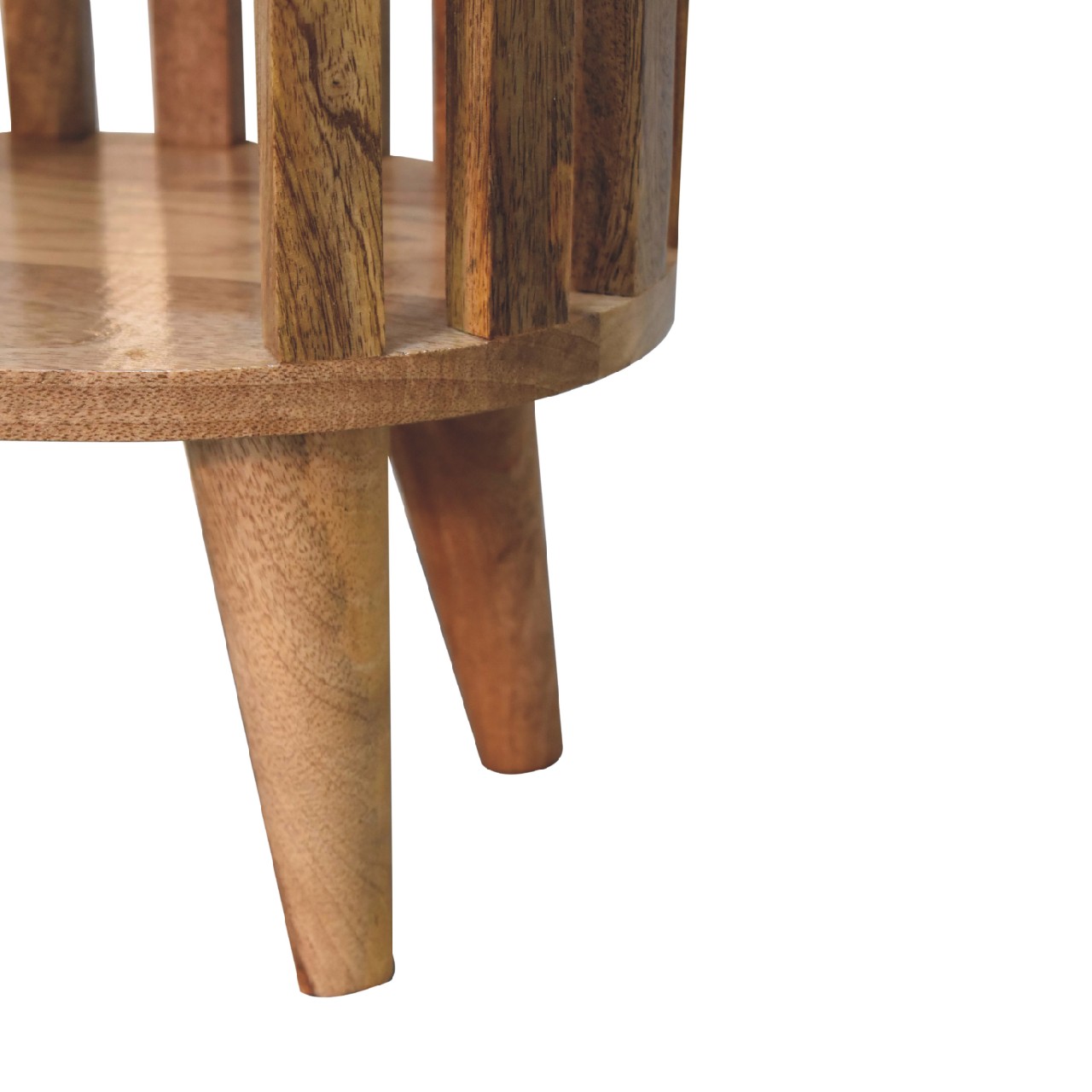 Solid Mango Wood Oak Finished Ariella Single Shelf Bedside - Image 7