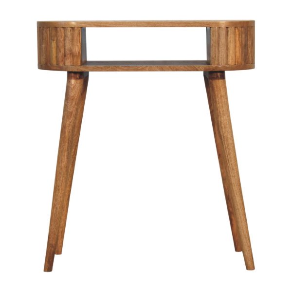 Solid Mango Wood Oak Finished 1 Drawer Writing Desk