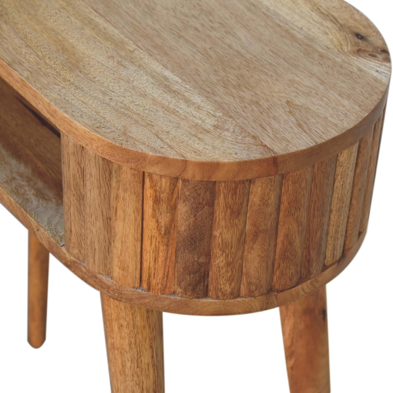 Solid Mango Wood Oak Finished 1 Drawer Writing Desk - Image 5