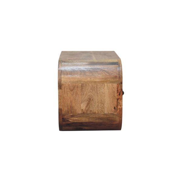 Solid Mango Wood Oak Finished 2 Drawer Curved Edge Media Unit - Image 8