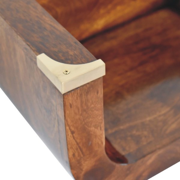 Solid Mango Wood Chestnut Finished Indira Floating Bedside - Image 6