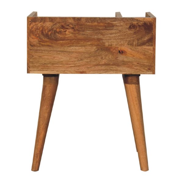 Mango Wood Oak Finished 1 Drawer 1 Slot Collective Bedside - Image 9