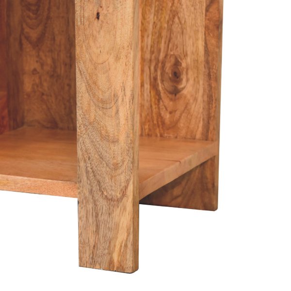 Solid Mango Wood Oak Finished Box Bedside - Image 6