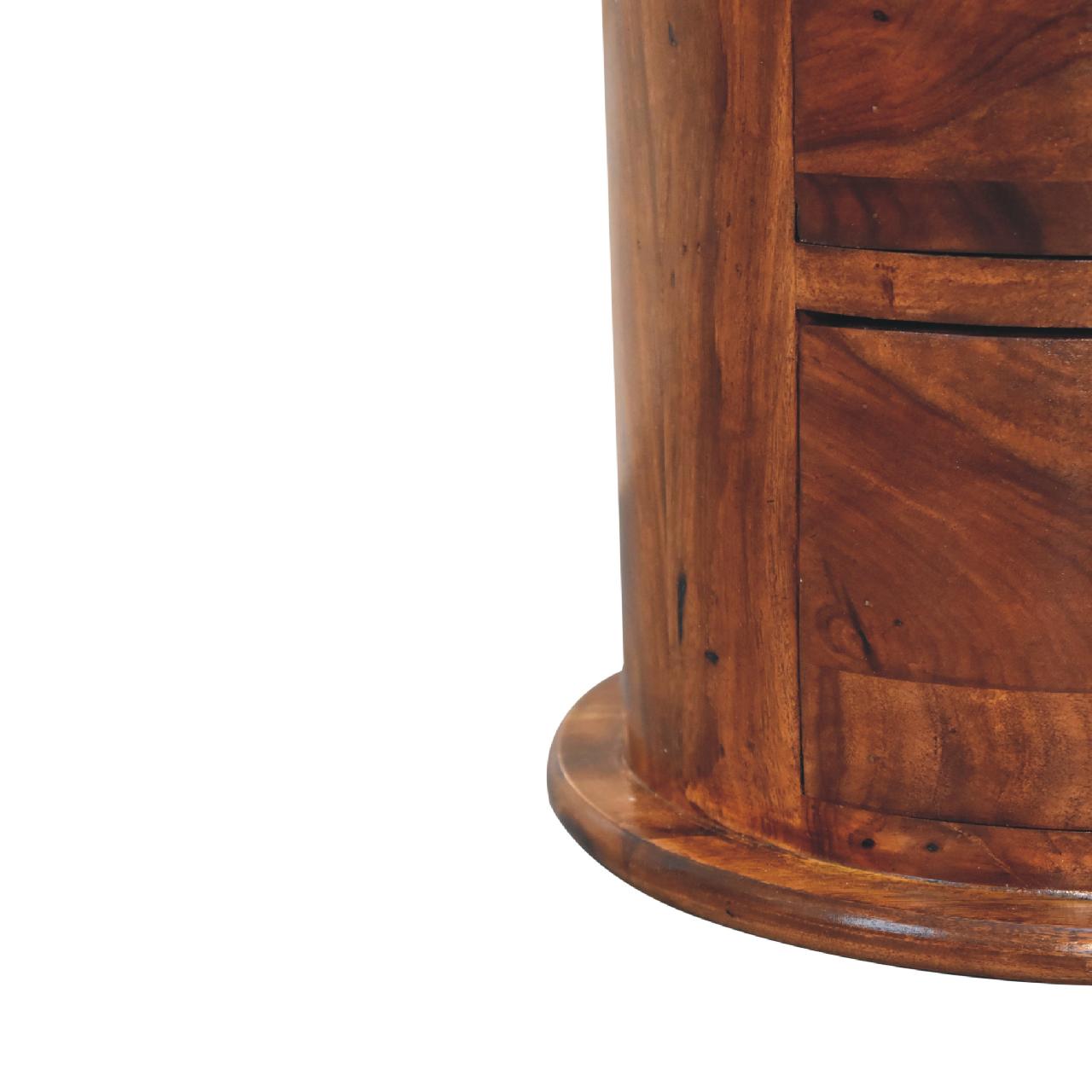 Solid Sheesham Wood Chestnut Finished 3 Drawer Drum - Image 5
