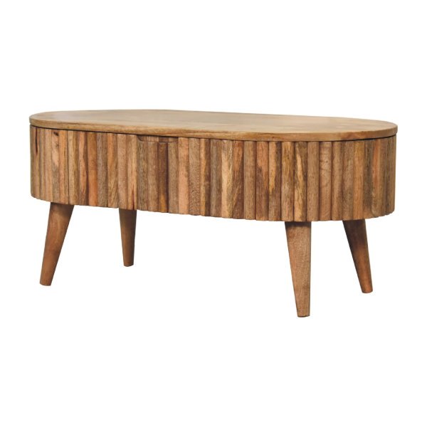 Solid Mango Wood Oak Finished Mokka Coffee Table - Image 2