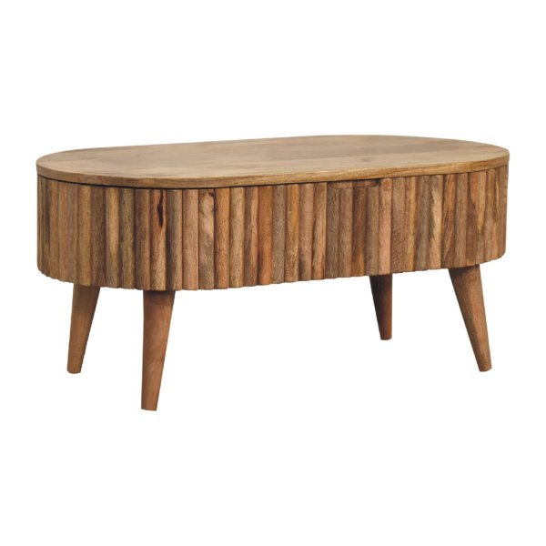 Solid Mango Wood Oak Finished Mokka Coffee Table - Image 3