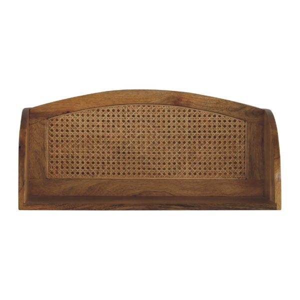 Solid Mango Wood Oak & Rattan Finished Larissa Open Wall Mounted Shelf - Image 7